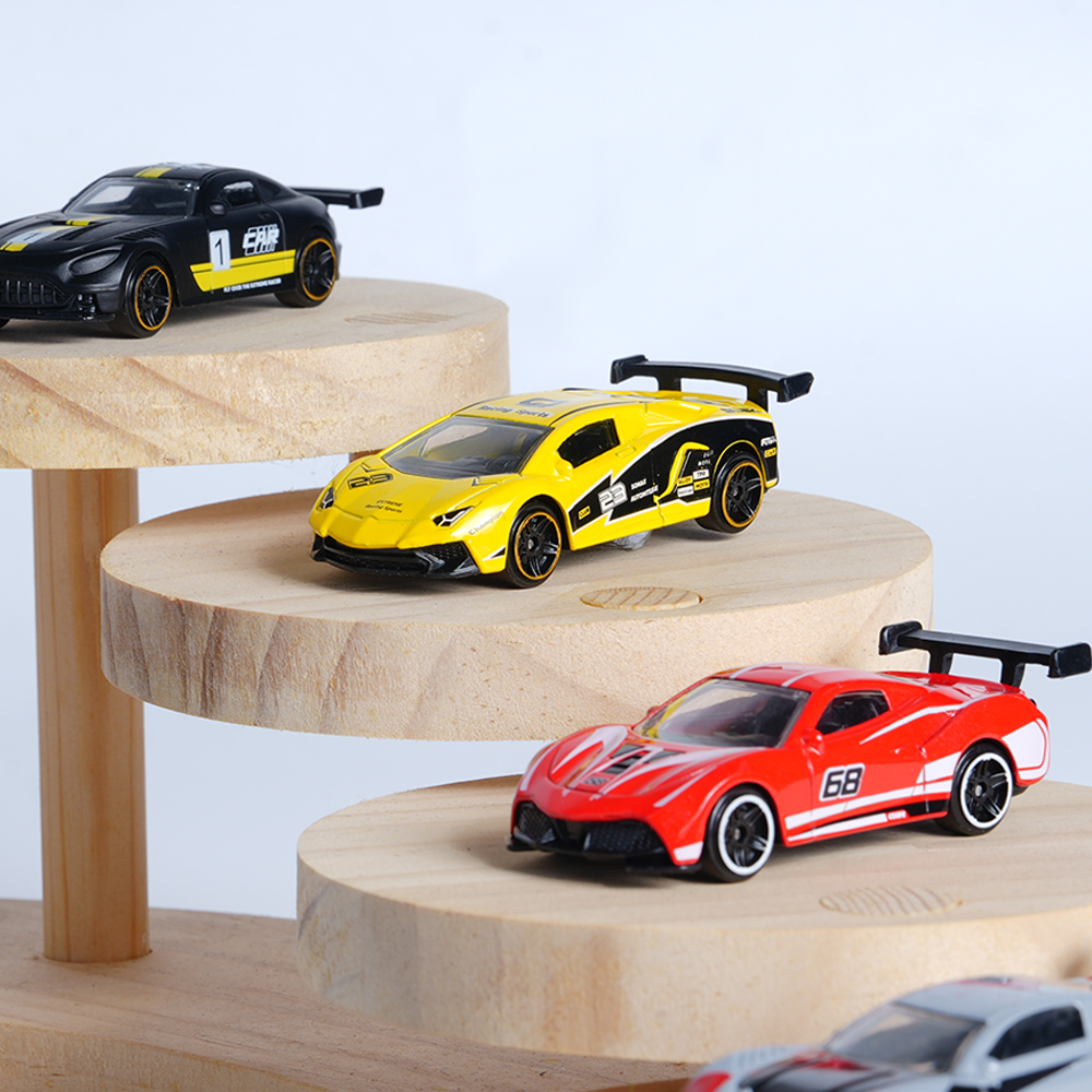 1:64 Scale Alloy Sports Car Model Set with Transparent Display Case - Image 2