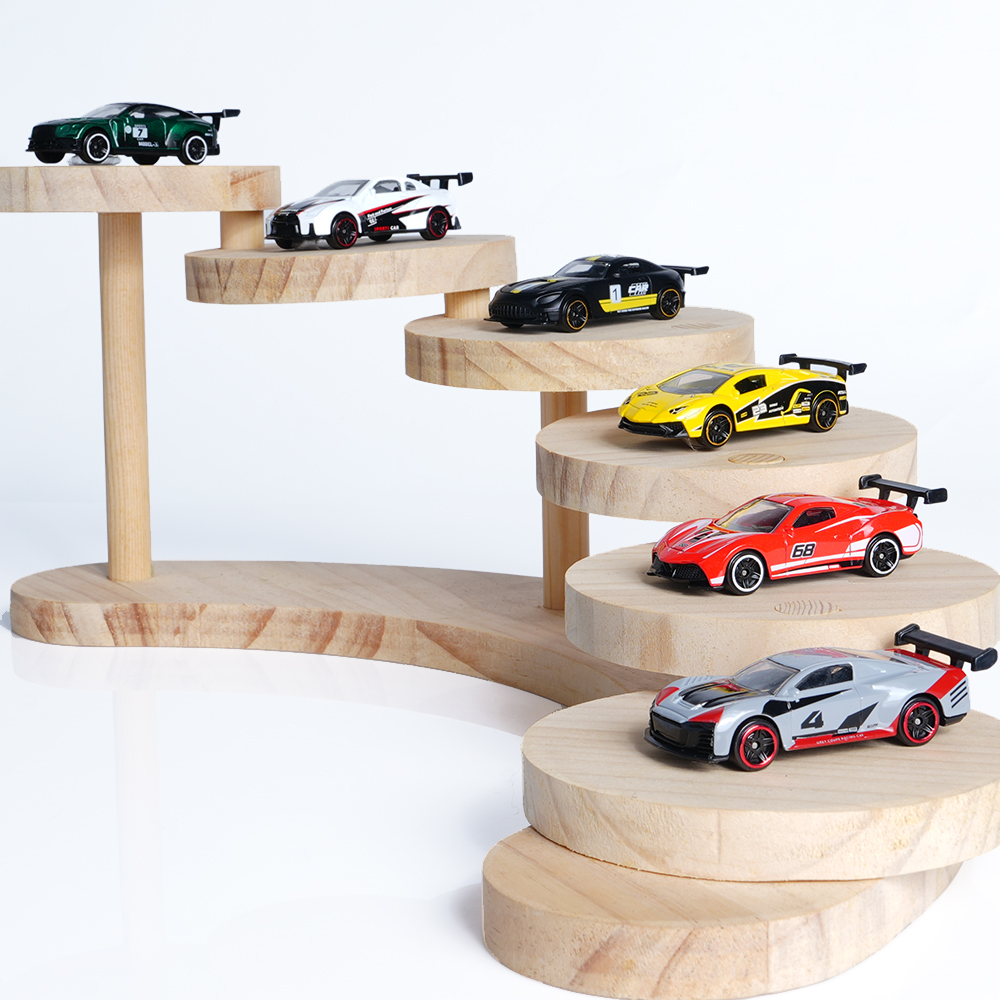 1:64 Scale Alloy Sports Car Model Set with Transparent Display Case - Image 3