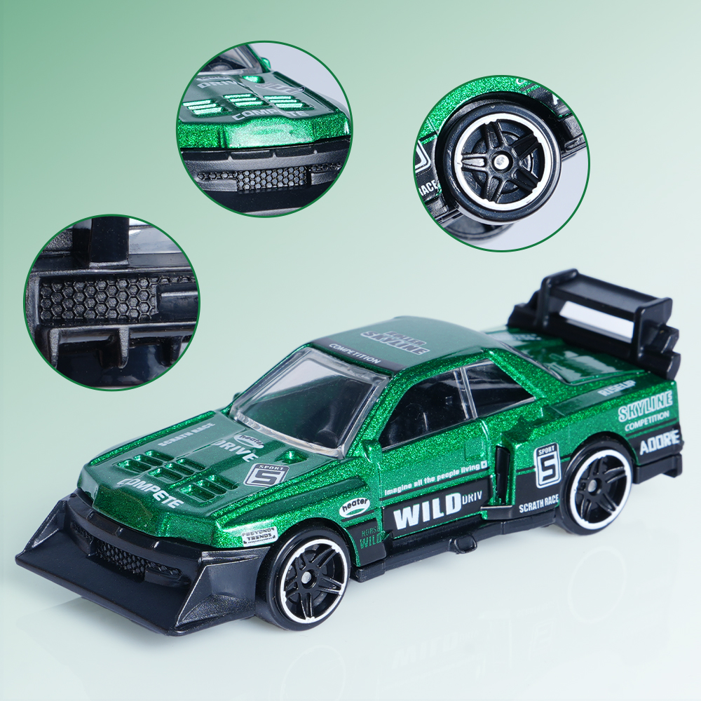1:64 Scale Alloy Sports Car Model Set with Transparent Display Case - Image 22