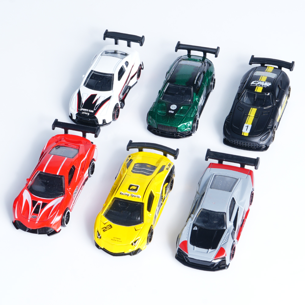 1:64 Scale Alloy Sports Car Model Set with Transparent Display Case - Image 4
