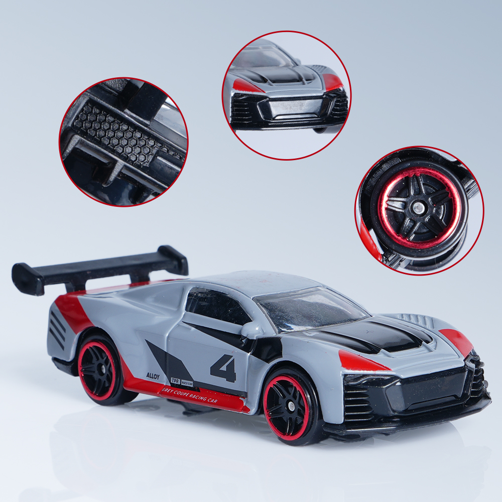1:64 Scale Alloy Sports Car Model Set with Transparent Display Case - Image 5
