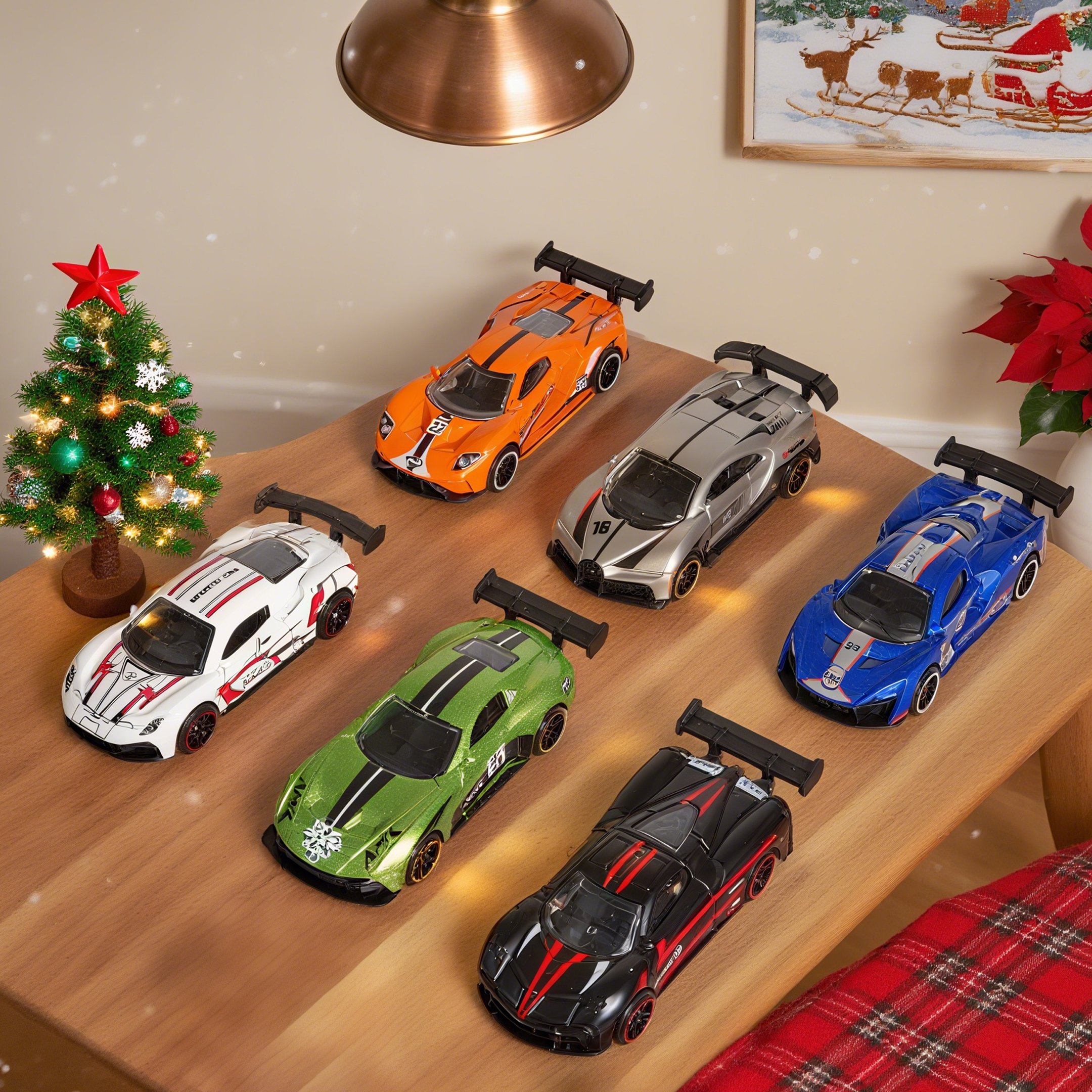 1:64 Scale Alloy Sports Car Model Set with Transparent Display Case - Image 11