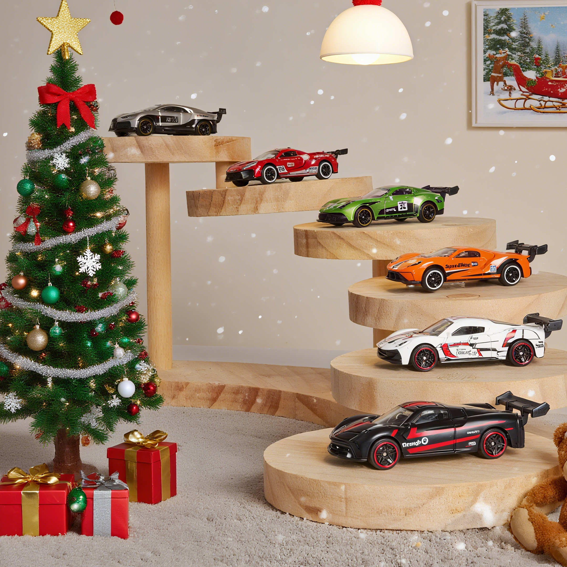 1:64 Scale Alloy Sports Car Model Set with Transparent Display Case - Image 14