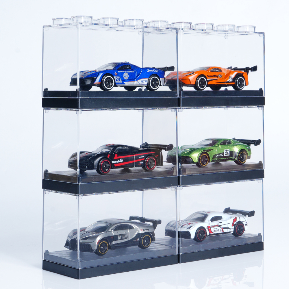 1:64 Scale Alloy Sports Car Model Set with Transparent Display Case - Image 15