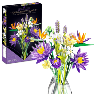 Flower Bouquet Building Set - 13 Artificial Flowers Building Kit, 891pcs Building Blocks Toy for Adults, Unique Present for Mother's Day, Birthday, Valentine's Day, Anniversary
