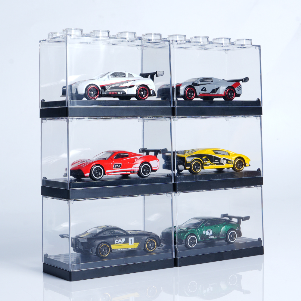 1:64 Scale Alloy Sports Car Model Set with Transparent Display Case - Image 9