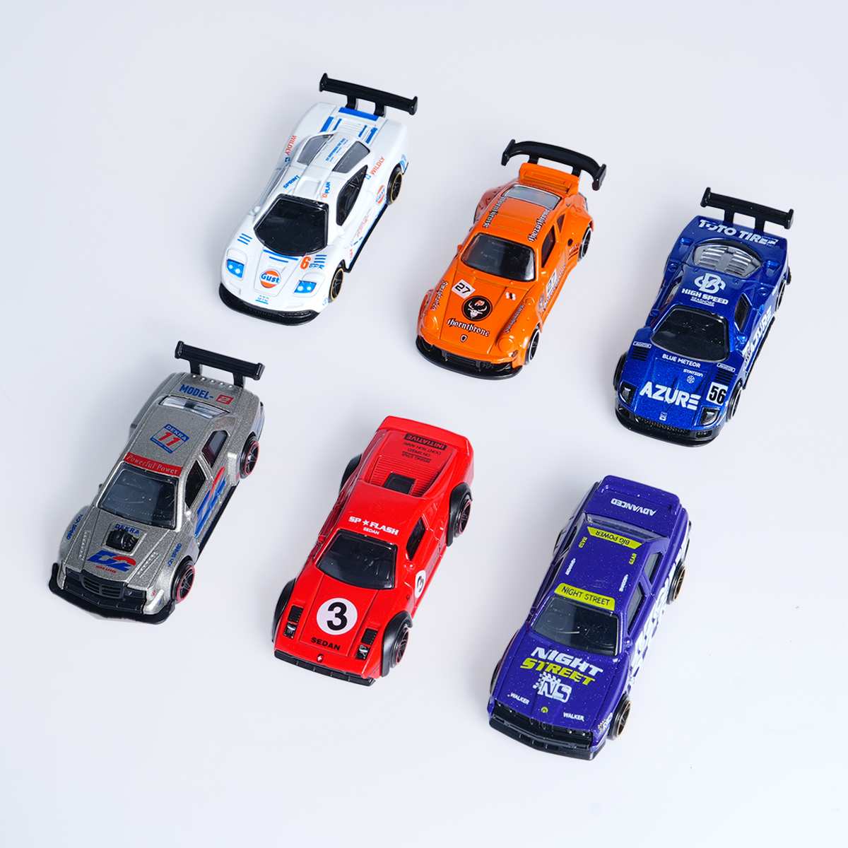 1:64 Scale Alloy Sports Car Model Set with Transparent Display Case - Image 36