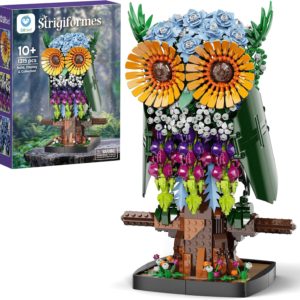 Sillbird Flower Owl Building Set for Adults Creative Gifts for Mom Wife Women Girlfriend Teens, Buildable Floral Animal Model Kit for Home Decor or Office Display (1215 Pcs)