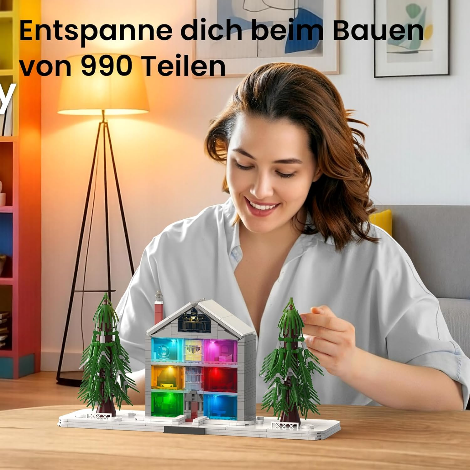 Sillbird Lover House Building Sets for Women & Girls, Buildable Model Kit with Led Light for Home Décor, Birthday Ideal Gift Toy for Adult, Girlfriend, Wife(990 Pieces) - Image 7