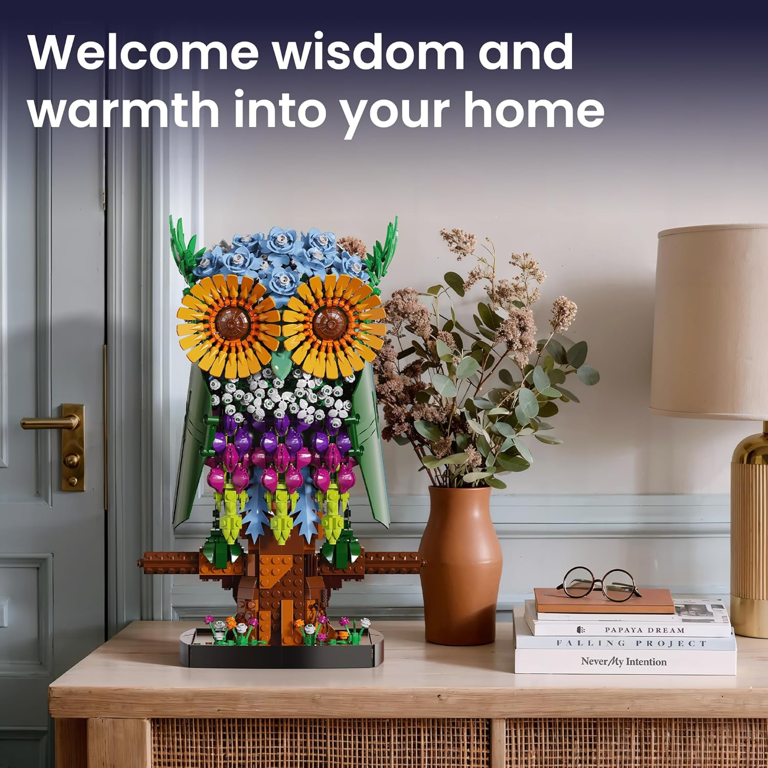 Sillbird Flower Owl Building Set for Adults Creative Gifts for Mom Wife Women Girlfriend Teens, Buildable Floral Animal Model Kit for Home Decor or Office Display (1215 Pcs) - Image 4