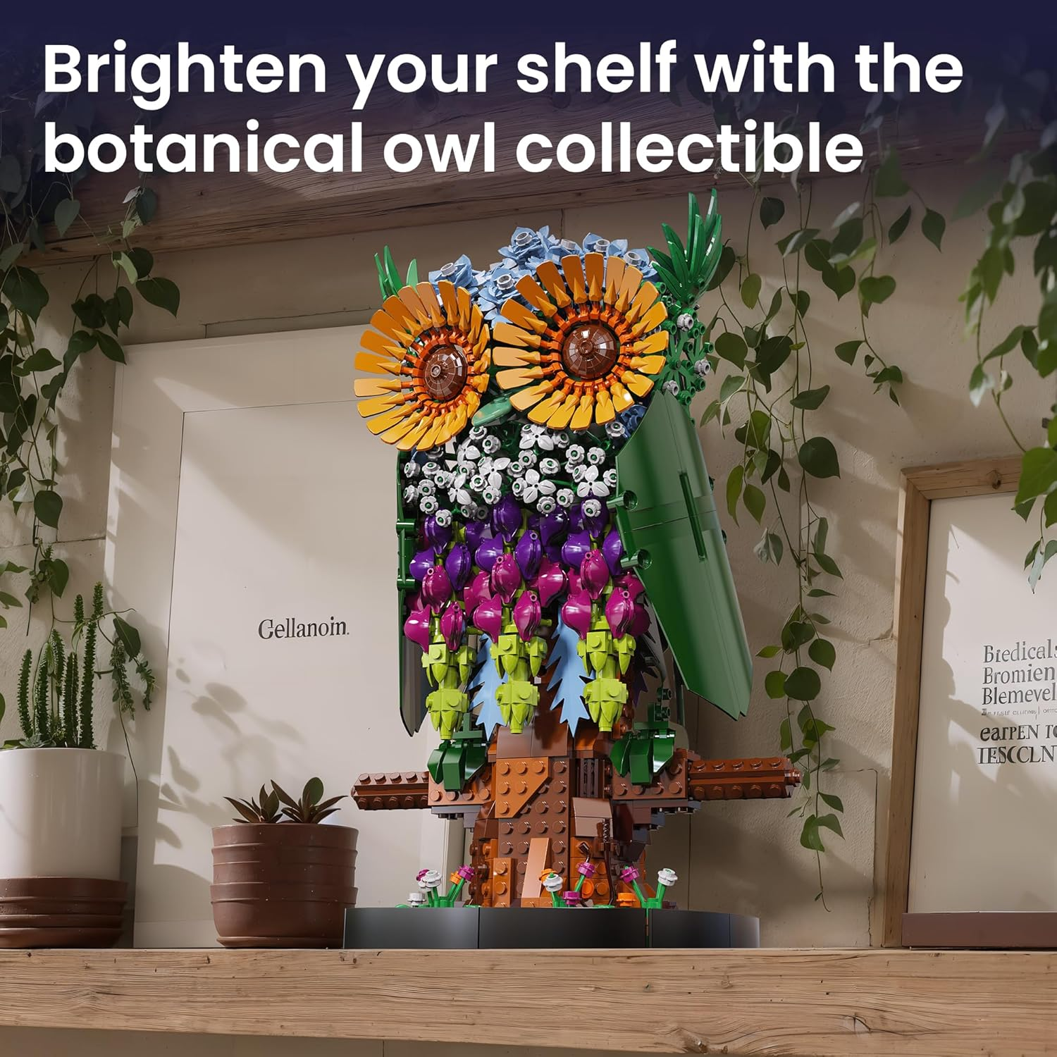 Sillbird Flower Owl Building Set for Adults Creative Gifts for Mom Wife Women Girlfriend Teens, Buildable Floral Animal Model Kit for Home Decor or Office Display (1215 Pcs) - Image 5