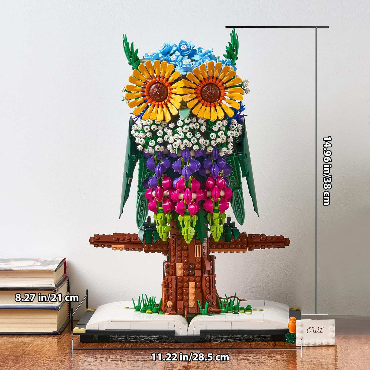 Owl Building Kit with Flowers, 1989 Pieces Animal and Plant Toy Set, Botanical Collection, Valentines Easter Christmas Ideas Gifts for Women, Men, Adults, Teens and Kids Aged 12+ - Image 8