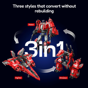 Sillbird 3in1 Robot Building Kit Transformable Toy - Robot to Dinosaur to Fighter Jet, Collectible Display Model Set for Adults, Ideas Gifts for Men Boys Fans, No Rebuilding (1128 pieces)