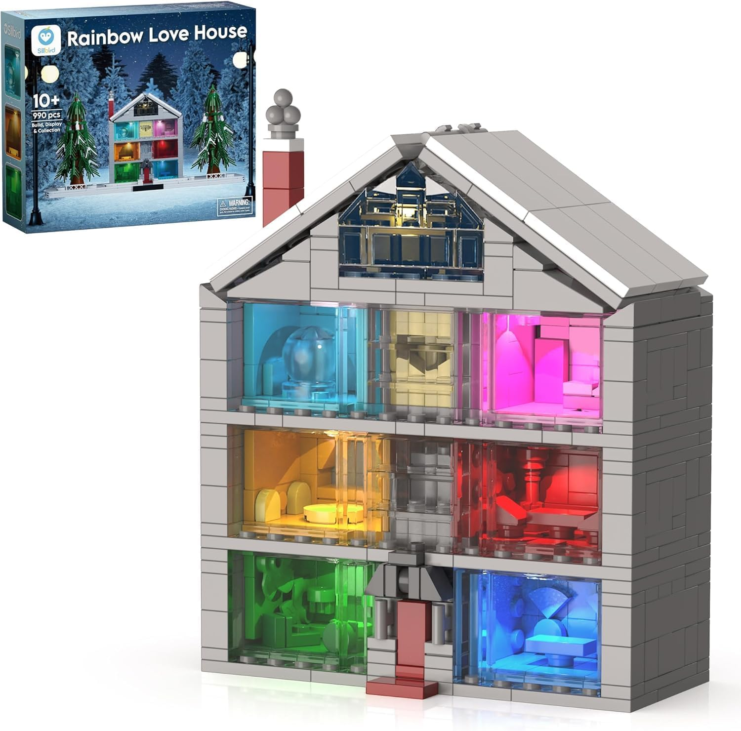 Sillbird Lover House Building Sets for Women & Girls, Buildable Model Kit with Led Light for Home Décor, Birthday Ideal Gift Toy for Adult, Girlfriend, Wife(990 Pieces) - Image 2