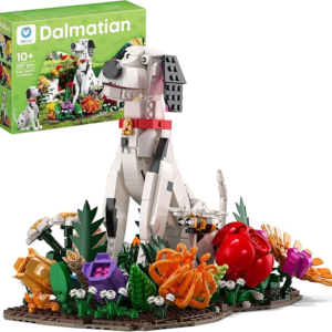 Sillbird Dog Animal Flower Building Sets for Adults & Teens, Buildable Floral Dalmatian Kit for Home Décor, Birthday Gift Toy for Pet Lovers, Women and Girlfriend(1097pcs)
