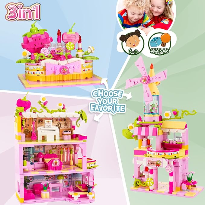 Creative 3 in 1 Friends Sets for Girls Dream Girls Friends House Building Kit Girls Building Toys STEM Educational Gifts for Girls Aged 6+ (579 PCS) - Image 6