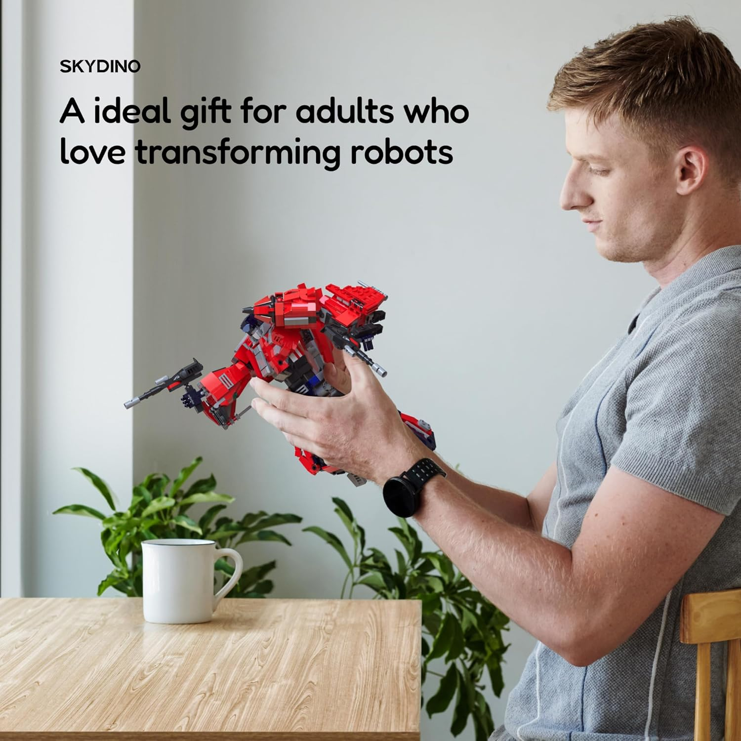 Sillbird 3in1 Robot Building Kit Transformable Toy - Robot to Dinosaur to Fighter Jet, Collectible Display Model Set for Adults, Ideas Gifts for Men Boys Fans, No Rebuilding (1128 pieces) - Image 3