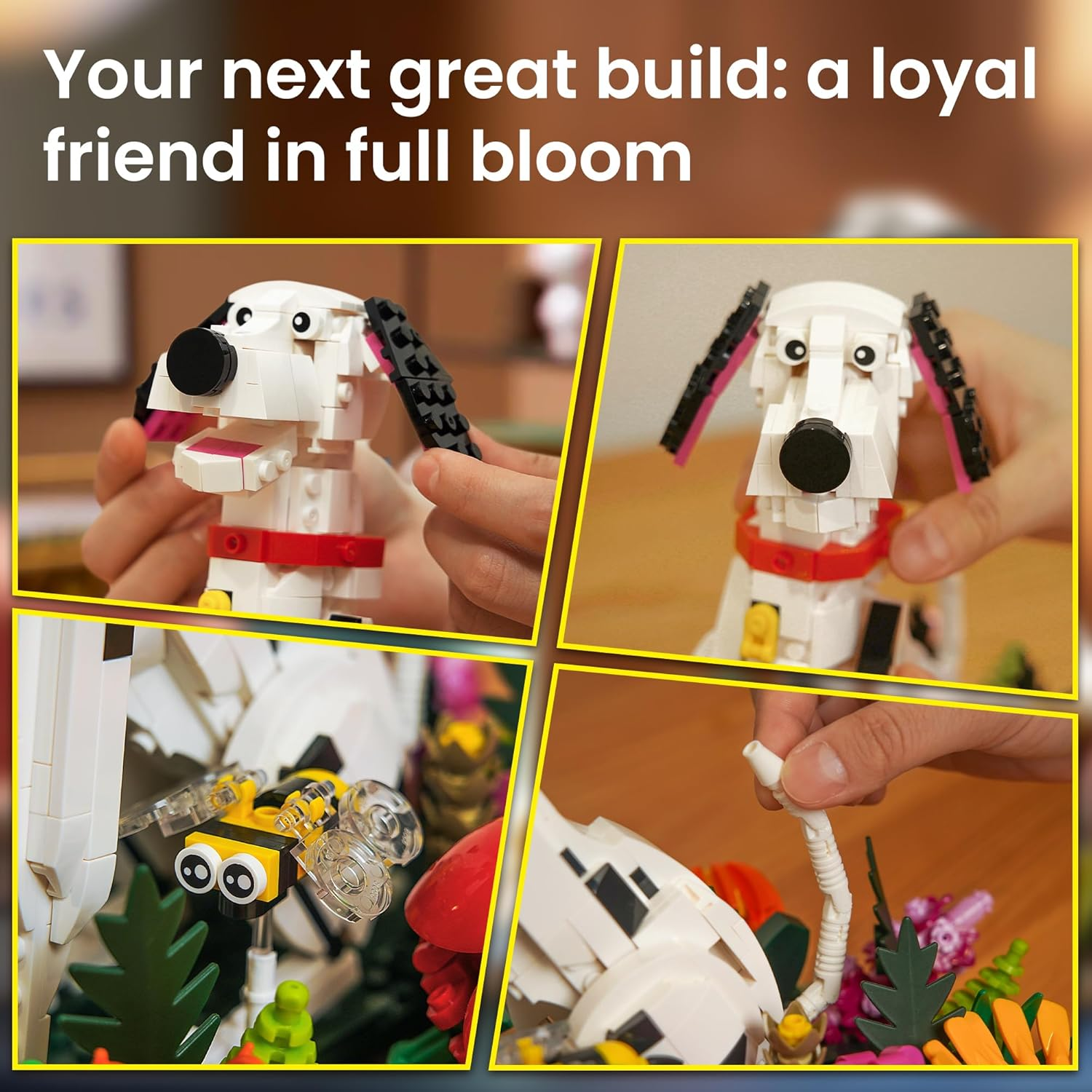 Sillbird Dog Animal Flower Building Sets for Adults & Teens, Buildable Floral Dalmatian Kit for Home Décor, Birthday Gift Toy for Pet Lovers, Women and Girlfriend(1097pcs) - Image 5