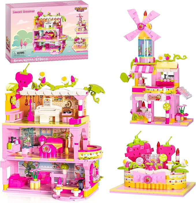 Creative 3 in 1 Friends Sets for Girls Dream Girls Friends House Building Kit Girls Building Toys STEM Educational Gifts for Girls Aged 6+ (579 PCS)