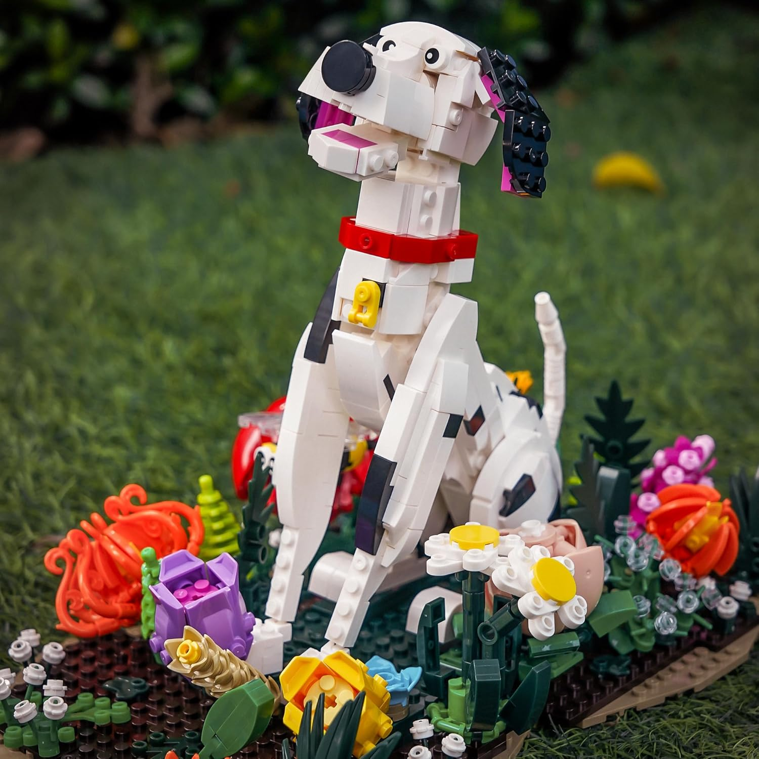 Sillbird Dog Animal Flower Building Sets for Adults & Teens, Buildable Floral Dalmatian Kit for Home Décor, Birthday Gift Toy for Pet Lovers, Women and Girlfriend(1097pcs) - Image 2