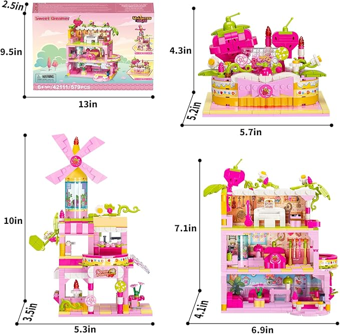 Creative 3 in 1 Friends Sets for Girls Dream Girls Friends House Building Kit Girls Building Toys STEM Educational Gifts for Girls Aged 6+ (579 PCS) - Image 8