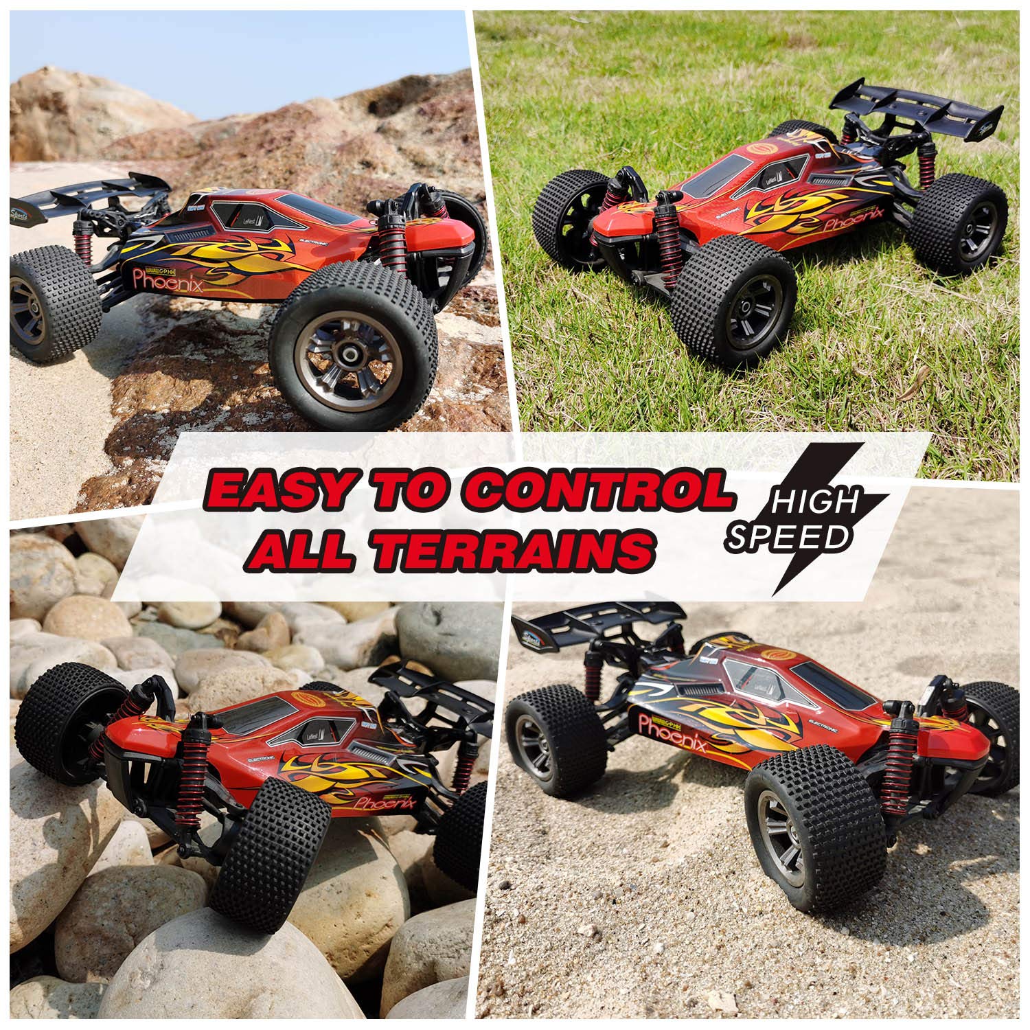 GPTOYS Remote Control Car, 2.4Ghz Off Road Rc Car with Battery, Truck Hobby Grade Vehicle 1: 12 Scale 18+Mph 2WD Cars for Adults Kids - Image 6
