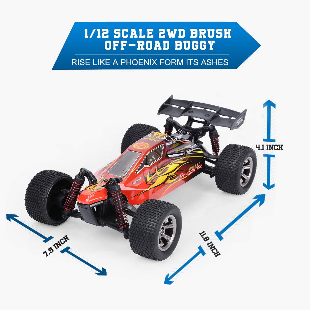 GPTOYS Remote Control Car, 2.4Ghz Off Road Rc Car with Battery, Truck Hobby Grade Vehicle 1: 12 Scale 18+Mph 2WD Cars for Adults Kids - Image 7