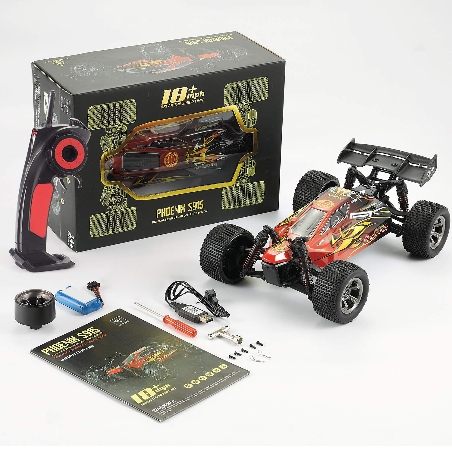 GPTOYS Remote Control Car, 2.4Ghz Off Road Rc Car with Battery, Truck Hobby Grade Vehicle 1: 12 Scale 18+Mph 2WD Cars for Adults Kids