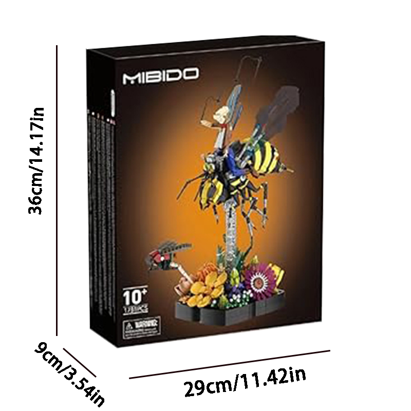 Mibido Bee Cowboy Flower Building Set for Adults Home Decor or Office Display Valentine’s Day Creative Gift Idea for Nature Lovers, MOC Insect Collection and Buildable Floral Model with 1781 Pieces - Image 11