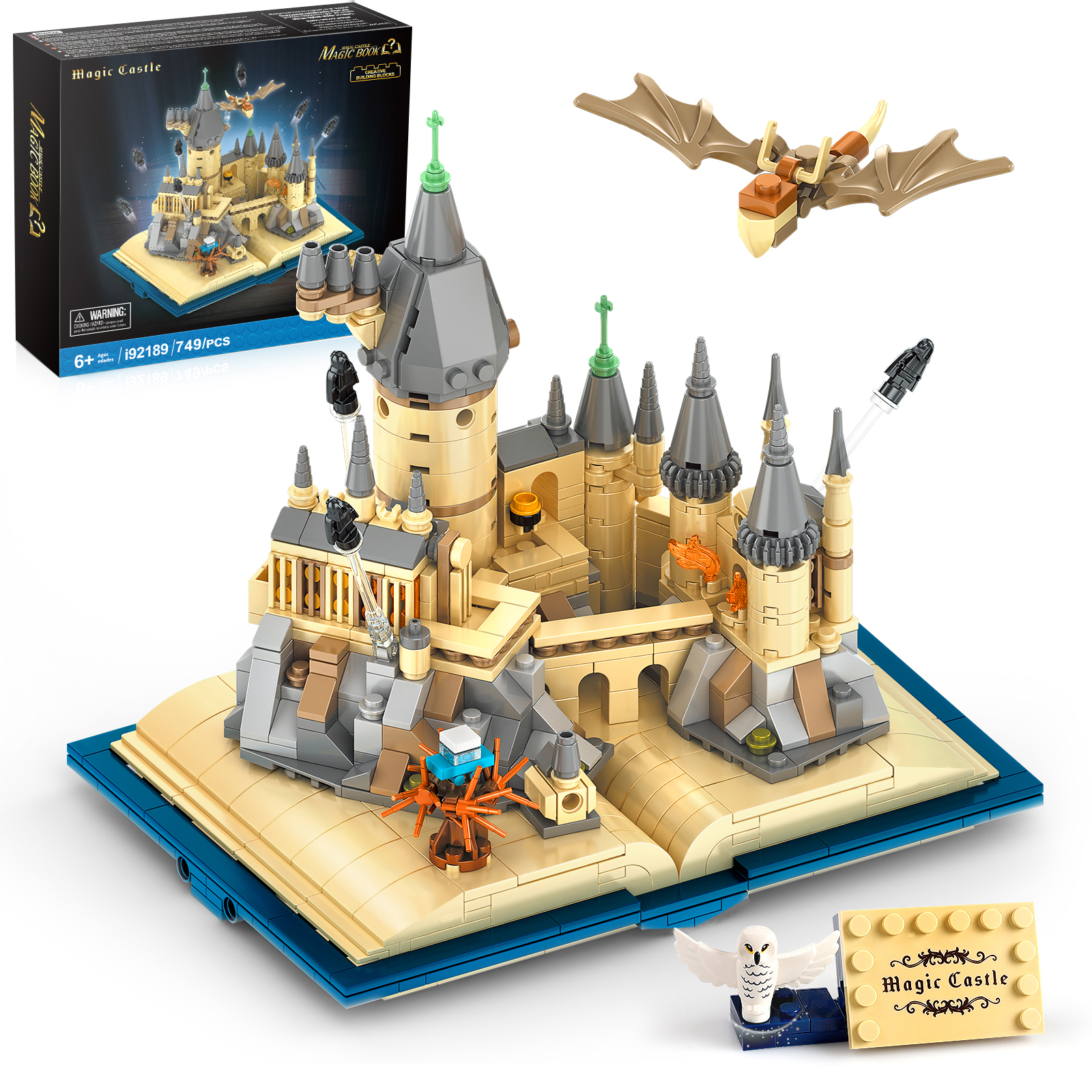 Magic Castle Building Toy, 749 Building Blocks Book Design, Model for Collecting & Displaying, Creative Gift for Children from 6 Years & Adults