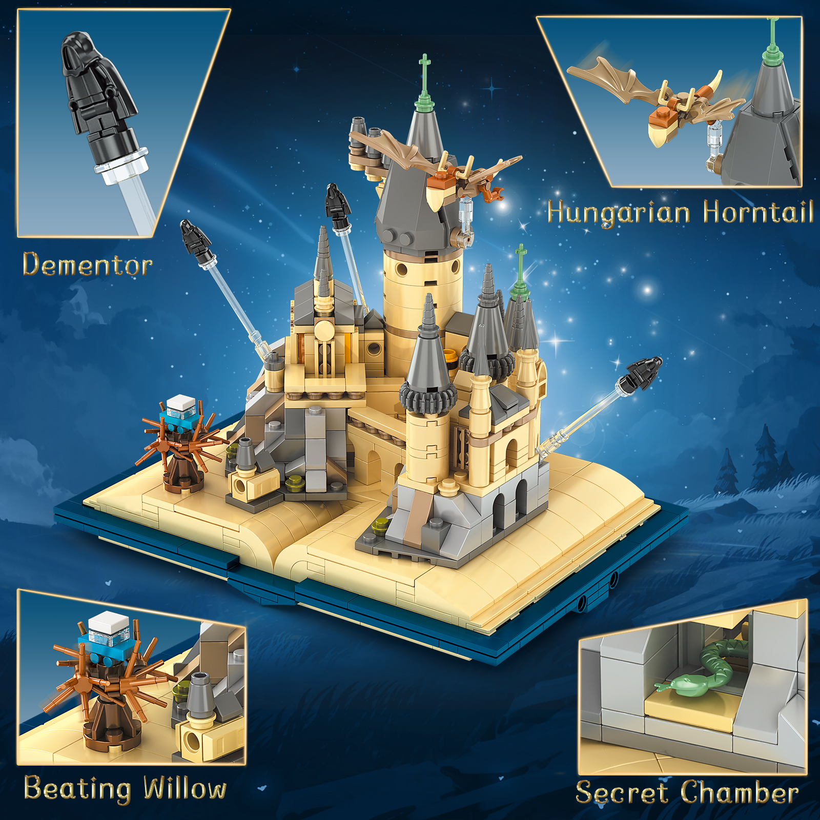 Magic Castle Building Toy, 749 Building Blocks Book Design, Model for Collecting & Displaying, Creative Gift for Children from 6 Years & Adults - Image 4